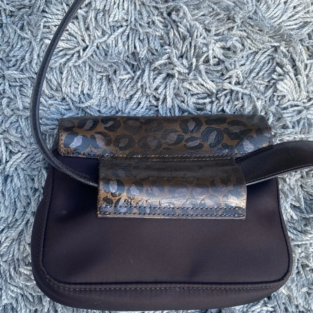 RARE Longchamp Le Pliage Waist Belt Bag‎ Fannypack Brown  Leather Unisex - Picture 10 of 12